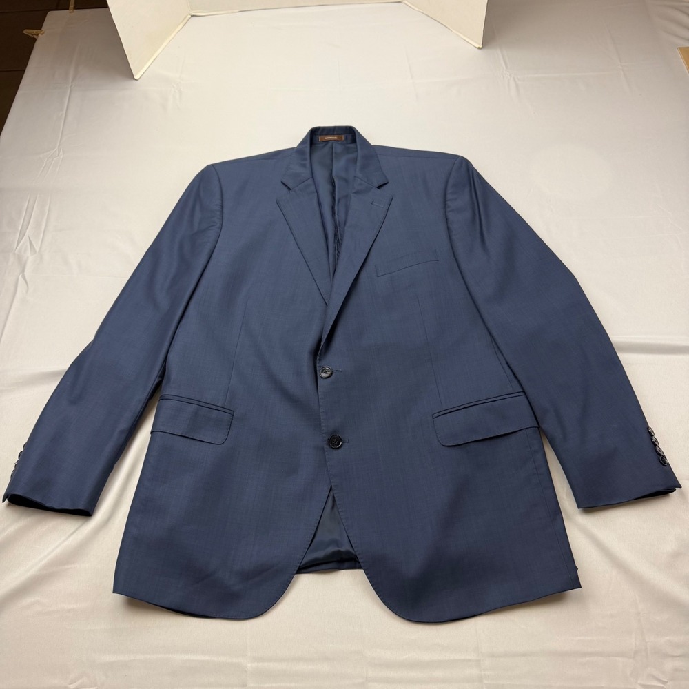 Peter Millar Blazer Mens 48T Blue 100% Wool 2 Button Tailored Suit Jacket